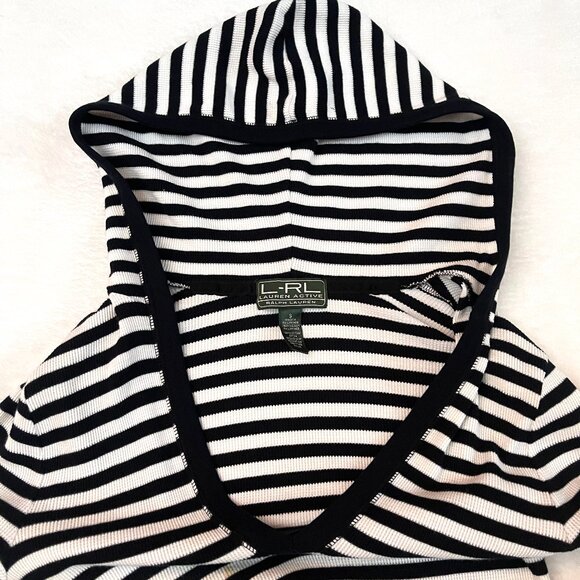 Ralph Lauren Knit Waffle Cotton stripe Hooded Top S - Picture 2 of 12
